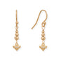 14 Karat Gold Plated CZ Bee Drop Earrings