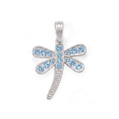 Blue Swarovski Crystal Dragonfly Pendant