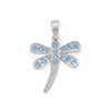 Blue Swarovski Crystal Dragonfly Pendant