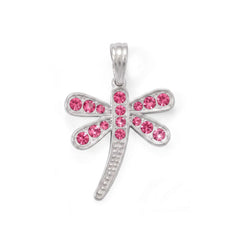 Pink Swarovski Crystal Dragonfly Pendant