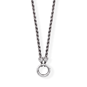18" Oxidized Inverted Hinge Clasp Rope Necklace