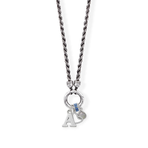 18" Oxidized Inverted Hinge Clasp Rope Necklace