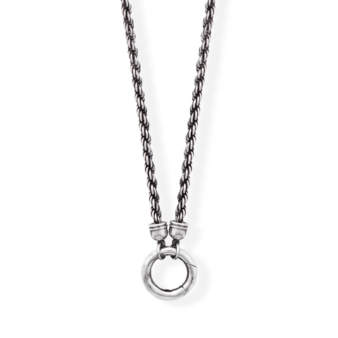18" Oxidized Inverted Hinge Clasp Rope Necklace