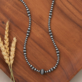 18" Handmade Graduated Navajo Bead Necklace