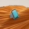Native American Rectangle Kingman Turquoise Ring