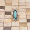 Native American Oxidized Fan Design Turquoise Ring