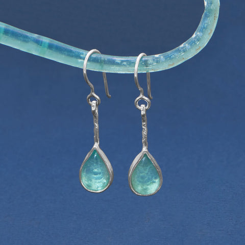 Pear Drop Ancient Roman Glass Earrings