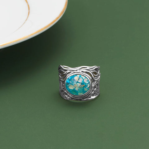 Wide Ancient Roman Glass Ring