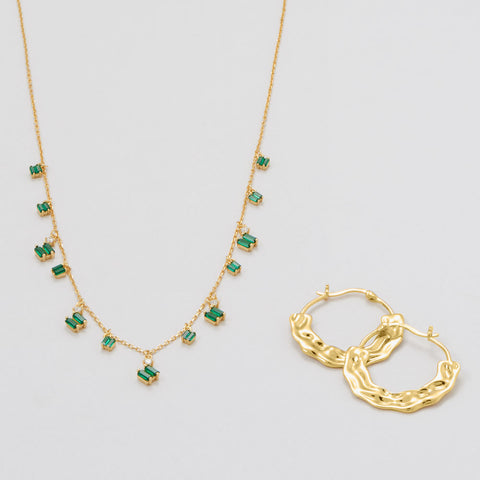 Golden and Green Jewelry Set