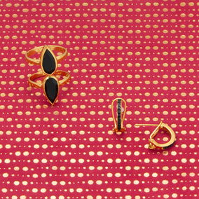 Black and Yellow! 14 Karat Gold Plated Jewelry Duo