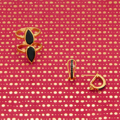 Black and Yellow! 14 Karat Gold Plated Jewelry Duo