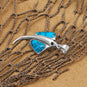 Reconstituted Kingman Turquoise Stingray Pendant