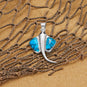 Reconstituted Kingman Turquoise Stingray Pendant
