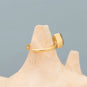 Adjustable 14 Karat Gold Plated Rough Cut Prehnite Ring