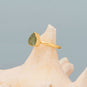 Adjustable 14 Karat Gold Plated Rough Cut Prehnite Ring