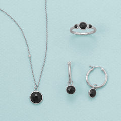 Slick and Chic! Rhodium Plated Black Onyx Jewelry Set