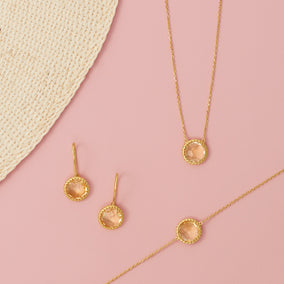 Sunny Citrine! 6.5" + 1" 14 Karat Gold Plated Citrine Bracelet