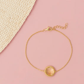 Sunny Citrine! 6.5" + 1" 14 Karat Gold Plated Citrine Bracelet