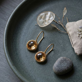 Sunny Citrine! 14 Karat Gold Plated Citrine European Wire Earrings