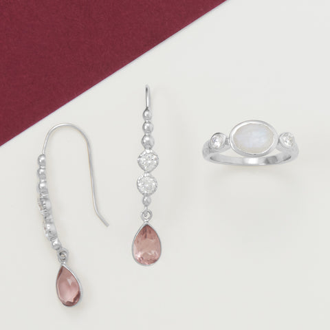 All the Sparkles! Rhodium Plated Jewelry Duo