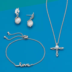 Love and Pearls! Rhodium Plated Jewelry Set