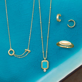 A Sprinkle of Turquoise! 14 Karat Gold Plated Jewelry Set