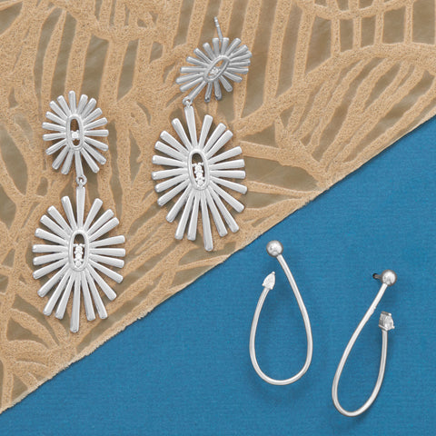 All Eyes on Your Earrings! Rhodium Plated Earring Duo