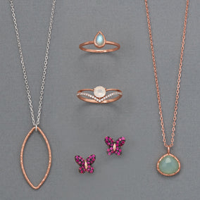 It's All Rosey! 14 Karat Rose Gold Plated Jewlery Set