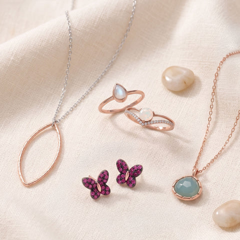 It's All Rosey! 14 Karat Rose Gold Plated Jewlery Set