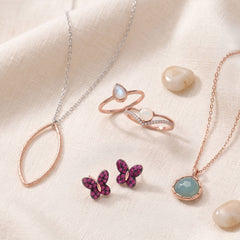 It's All Rosey! 14 Karat Rose Gold Plated Jewlery Set