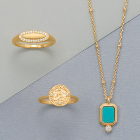 Twinkles and Turquoise! 14 Karat Gold Plated Jewelry Set