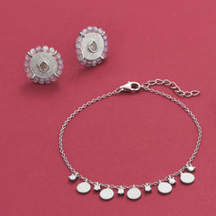 Diamonds and Dangles! Rhodium Plated Jewelry Duo