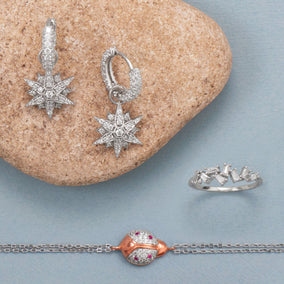 Sweet beetle and baguettes! Rhodium Plated Jewelry Set