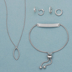 Cute Cuffs! Rhodium Plated Jewelry Set