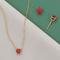15" + 2" 14 Karat Gold Plated CZ Necklace Set (January-December)