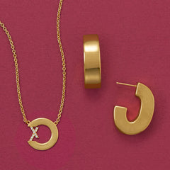 X Marks the Spot! 14 Karat Gold Plated Jewelry Set