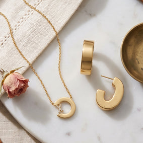X Marks the Spot! 14 Karat Gold Plated Jewelry Set
