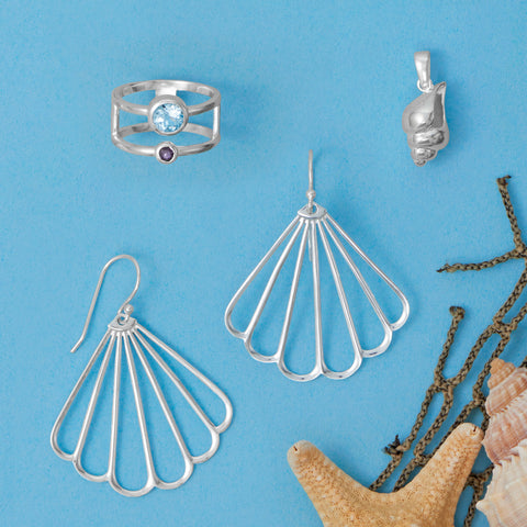 Seaside Shinin'! Polished Sterling Silver Jewelry Set