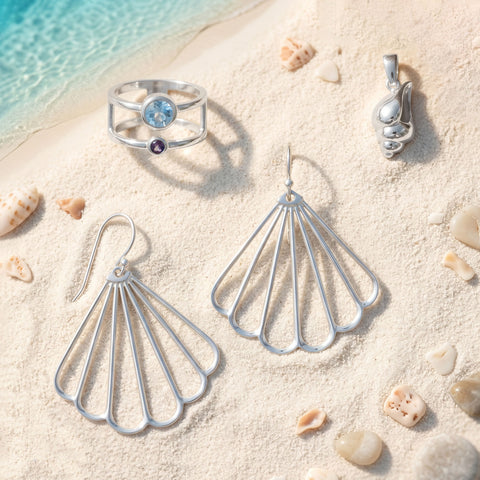 Seaside Shinin'! Polished Sterling Silver Jewelry Set