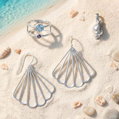 Seaside Shinin'! Polished Sterling Silver Jewelry Set