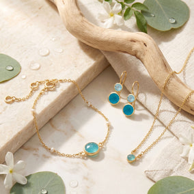 Ocean Mist! 14 Karat Gold Plated Jewelry Set
