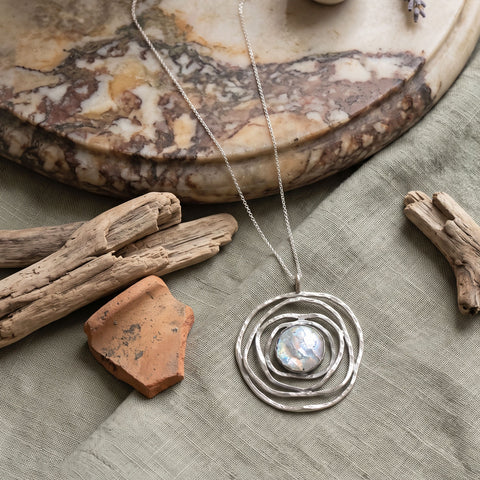 Something Sculptural! 18" Ancient Roman Glass Necklace