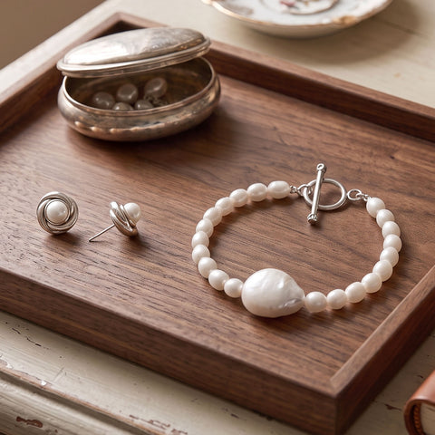 Pearl-fectly Polished! Rhodium Plated Jewelry Set