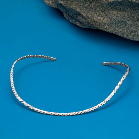 Handmade Twisted Oval Open Back Collar