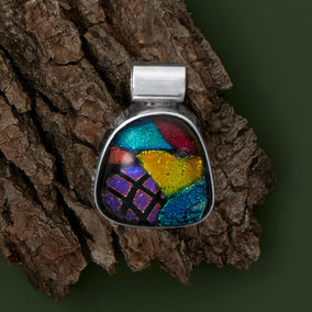 Handmade Mosaic Dichroic Glass Slide