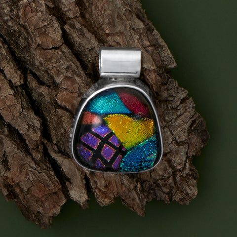 Handmade Mosaic Dichroic Glass Slide
