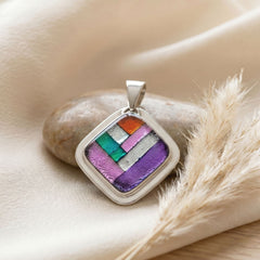 Handmade Mosaic Dichroic Glass Pendant