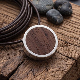 Round Wood Inlay Slide Pendant