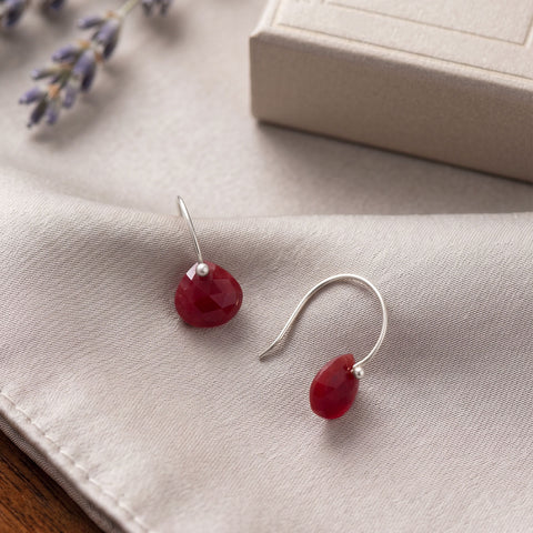 Faceted Dyed Corundum Drop Earrings