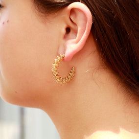 18 Karat Gold PVD Wired Statement Hoop Earrings